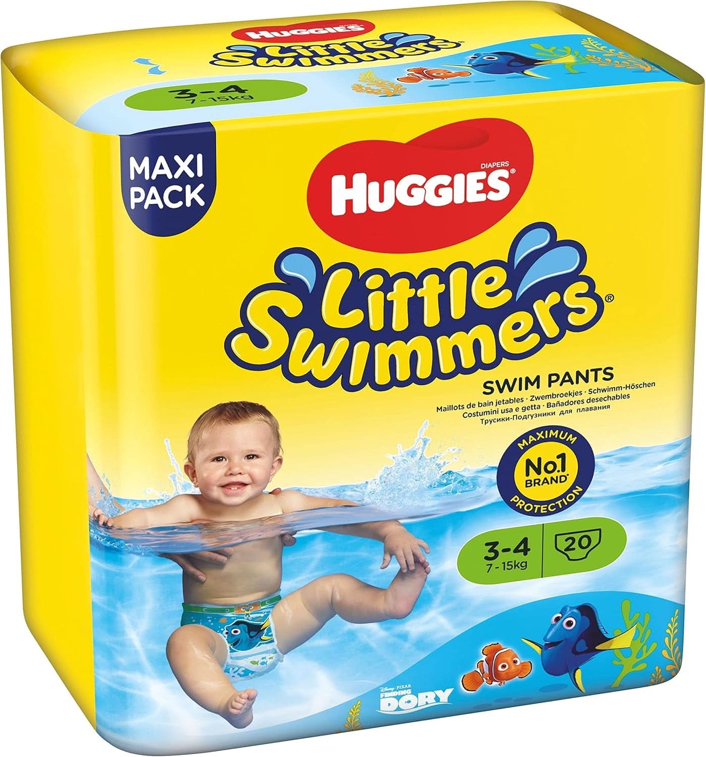 Huggies engangsbadetøj størrelse 3-4 Pakke med 20 Mother and Baby Naty Shop