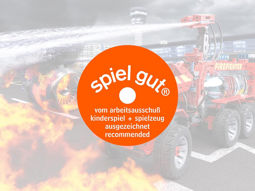fischertechnik 564069 Advanced Firefighter – Bausatz für Kinder ab 7 Jahre, Experimentierbaukasten mit Feuerwehrauto & Spritzfunktion, fremmer teknisk forståelse, Schwarz, Mittel