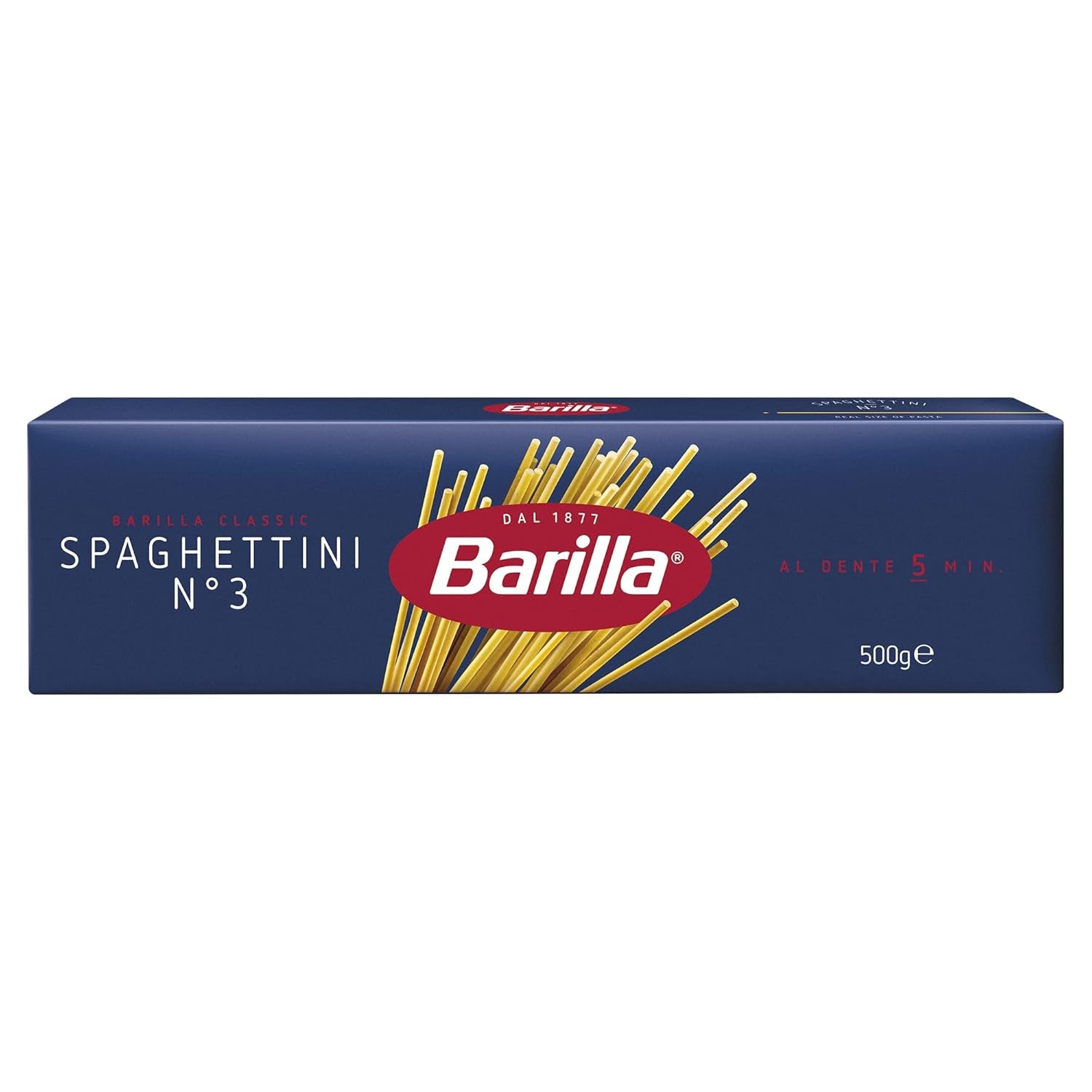 Barilla Pasta Klassische Spaghetti n.5 fra højkvalitets Hartweizen immer al dente, (1 x 500 g), geschmacklos