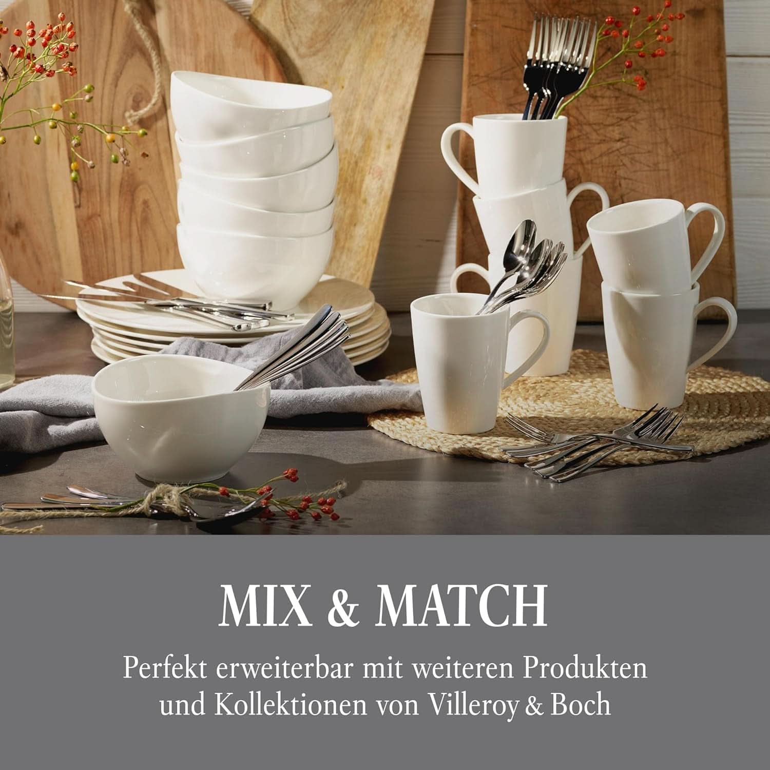 Vivo by Villeroy & Boch - Voice Basic bestiksæt 30 dele til 6 personer Naty Shop