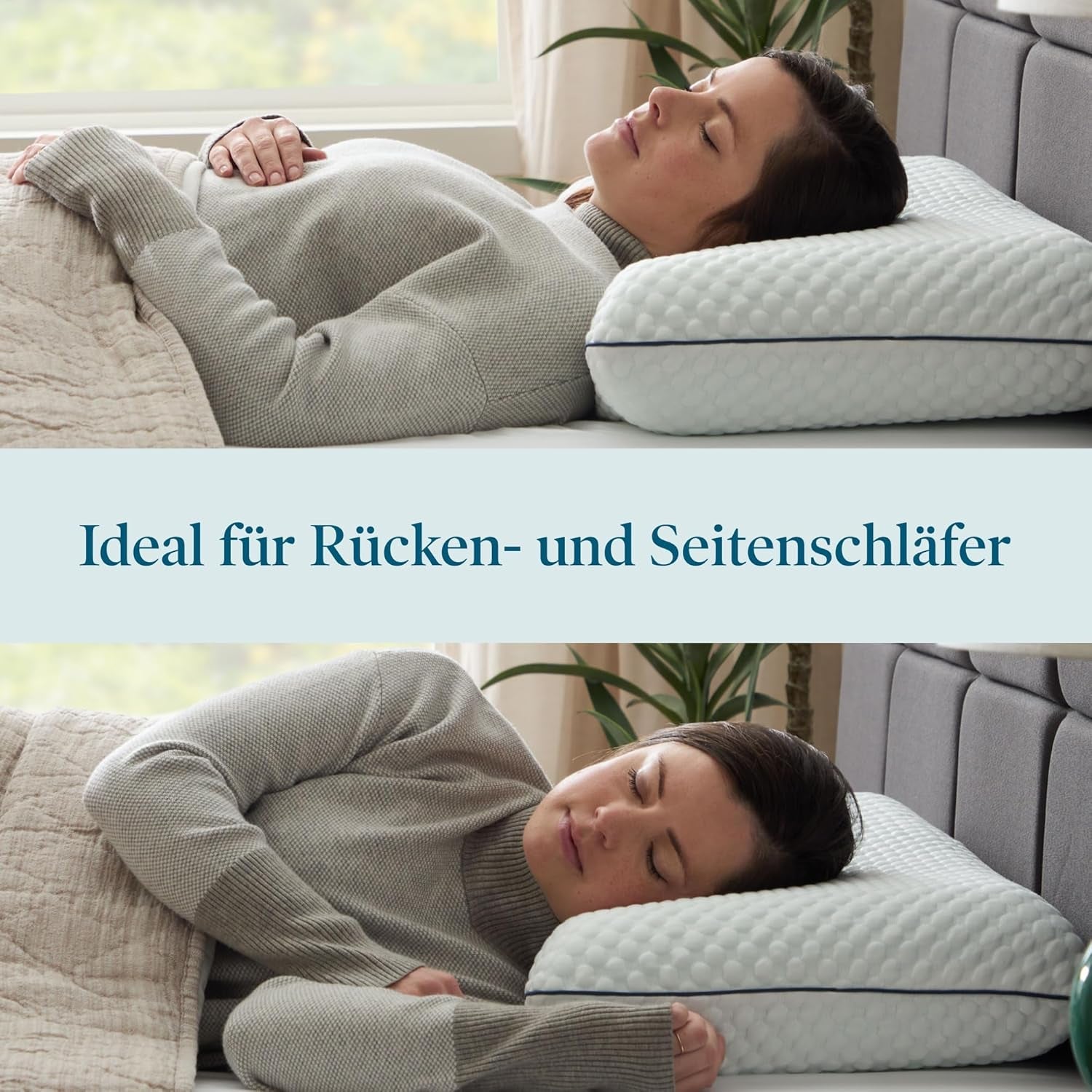 Pernă LUCID din spumă cu memorie cu gel 40x60 cm – respirabilă – efect răcoritor – husă lavabilă – pernă certificată Oeko-Tex, albă