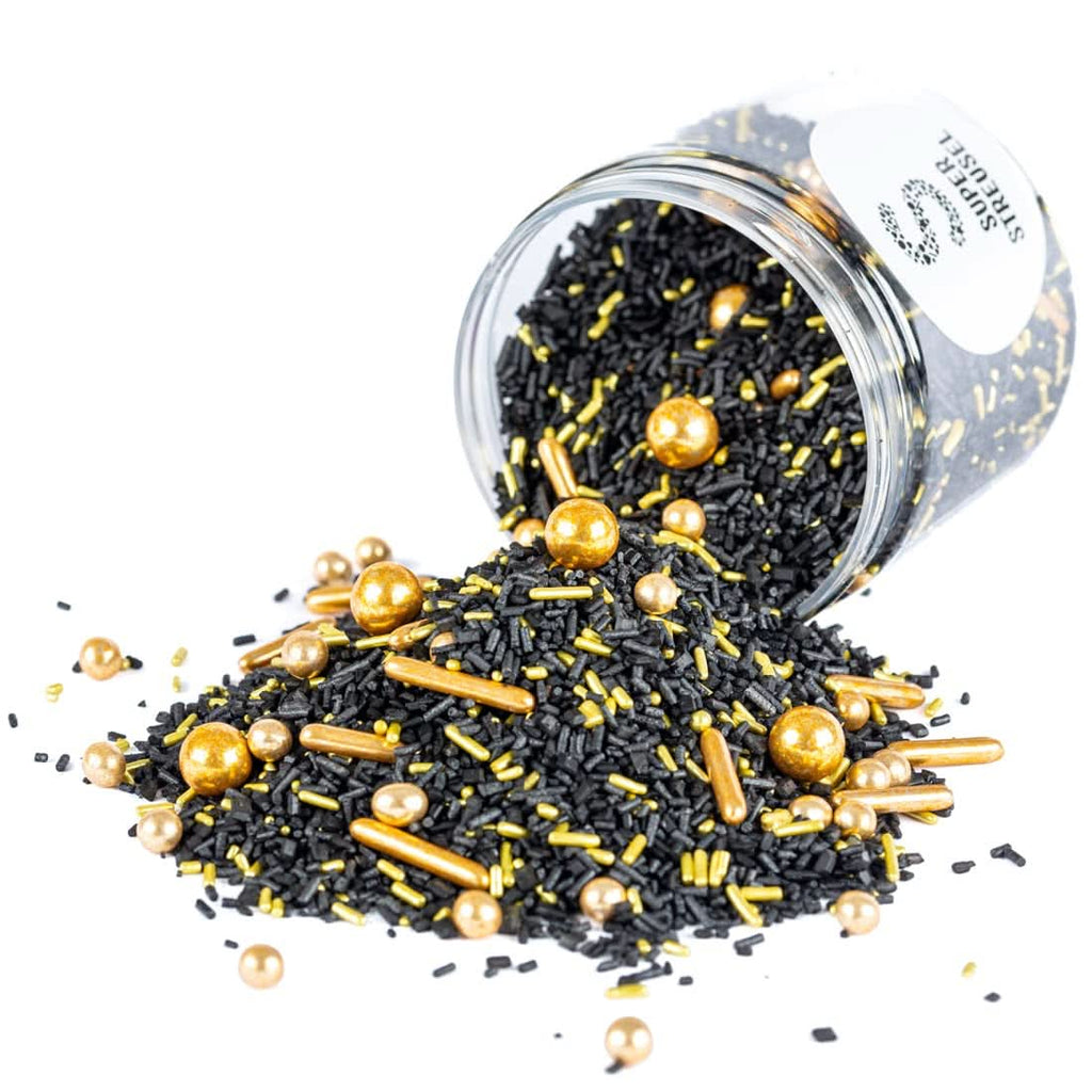 Super Streusel, Gold Rush Gold Black Sprinkle Decoration Naty Shop 90 grame