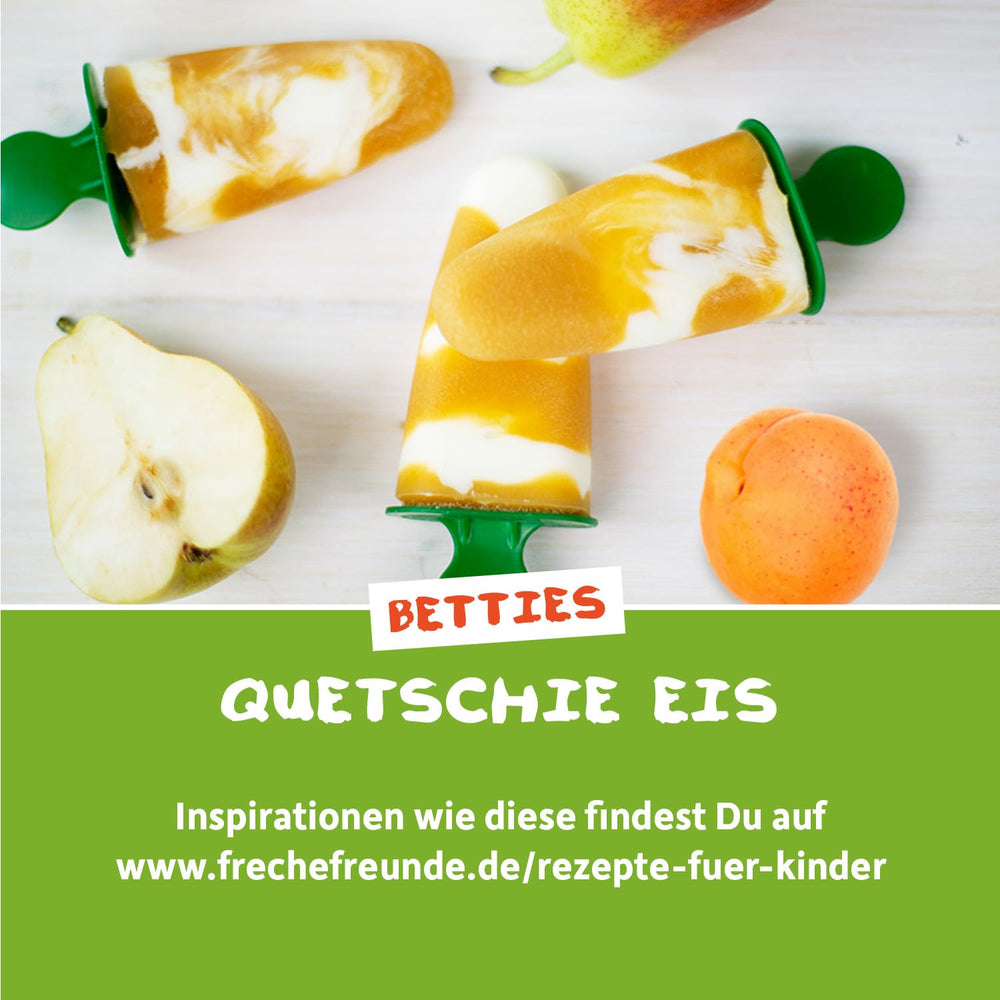 FRECHE FREUNDE Bio Quetschie Apple, Birne & Maracuja, Fruchtmus mit Obst im Quetschbeutel for Babies from 6. Month, vegan, 6er Pack (6 x 100g)