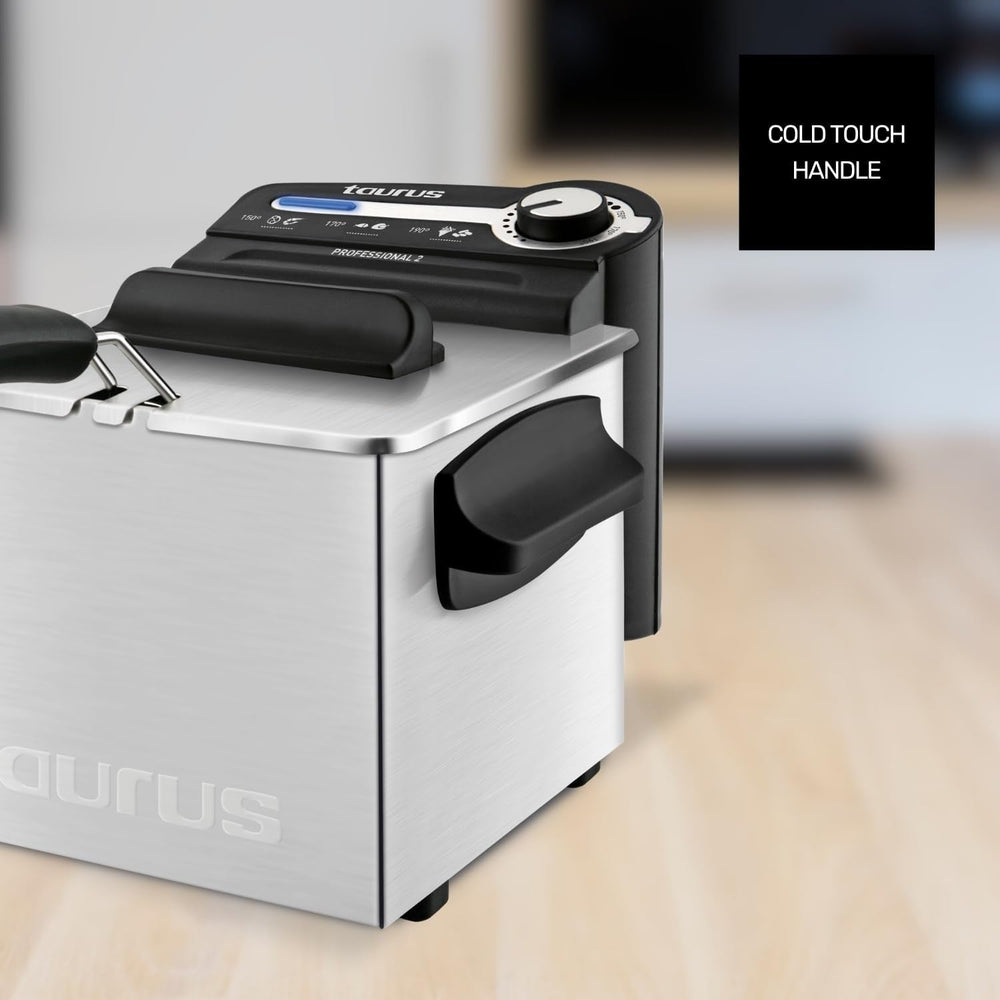 Taurus Professional 2 plus - Oliefrituregryde, 2 liter, 1700 W, 18/8 rustfrit stål Hvidevarer Naty Shop