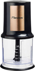 Bestron Elektrischer Multi-Zerkleinerer, Universalzerkleinerer Mit Zwei Schneidemessern & 500Ml Kapazität, Große Pulstaste, 400 Watt, Farbe: Kupfer Kitchen Naty Shop