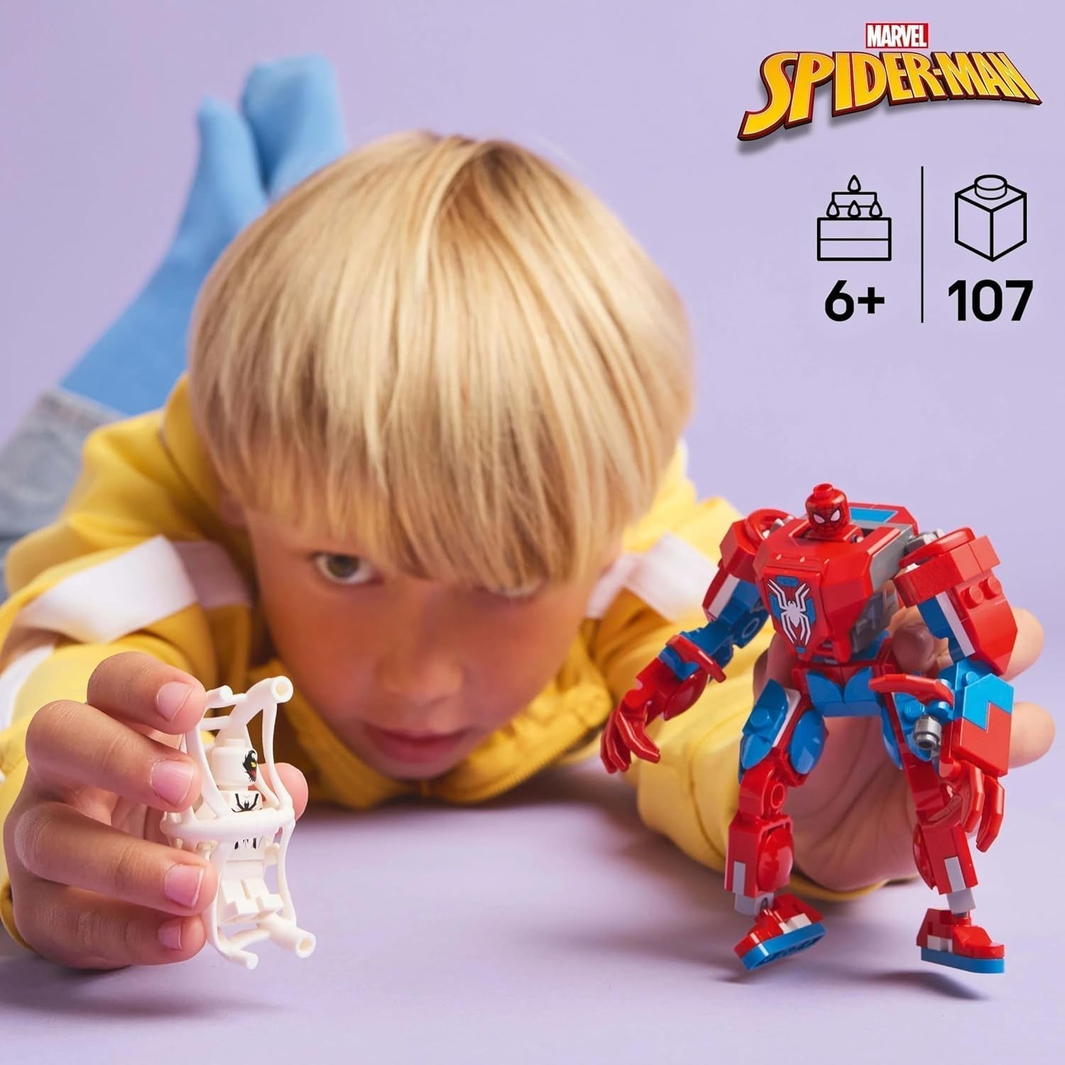 LEGO Marvel Spider-Man Mech Vs. Anti-Venom - Jucărie de supererou cu 2 minifigurine - Figură de acțiune cu brațe, picioare și degete mobile - Cadou pentru băieți și fete cu vârsta peste 6 ani 76308 Seturi de constructie Besuche den LEGO-Store
