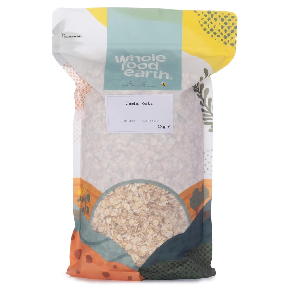 Wholefood Earth Jumbo Havregryn - GMO fri - vegansk - mælkefri - uden tilsat sukker 2 kg