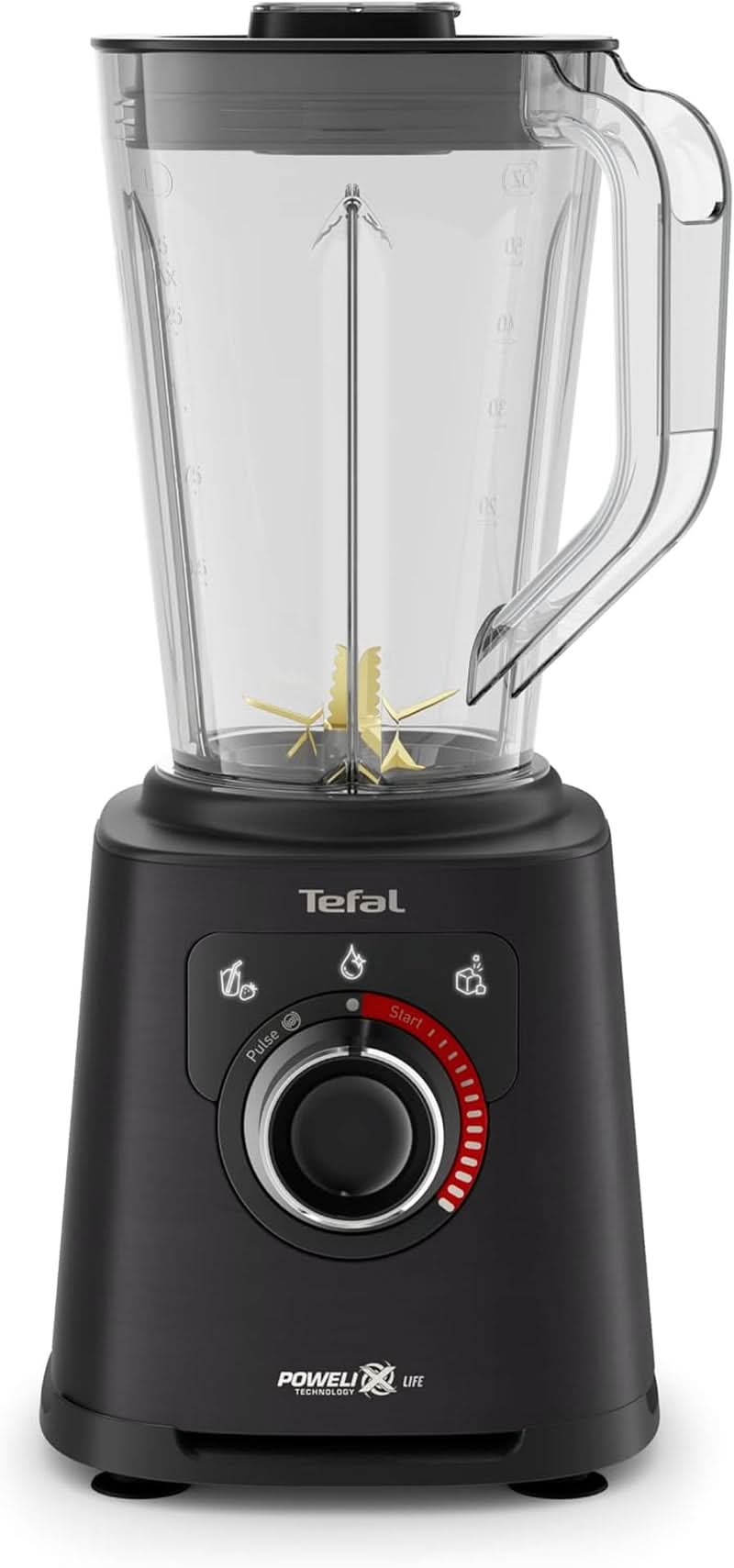 Tefal Perfectmix+ Standmixer, 3 automatiske programmer, Powelix-Klingentechnologie, Air Cooling System, 2 L Kapacitet, Tritan-Behälter, Inkl. Spatel, Schwarz, BL88A831 Køkken Naty Shop
