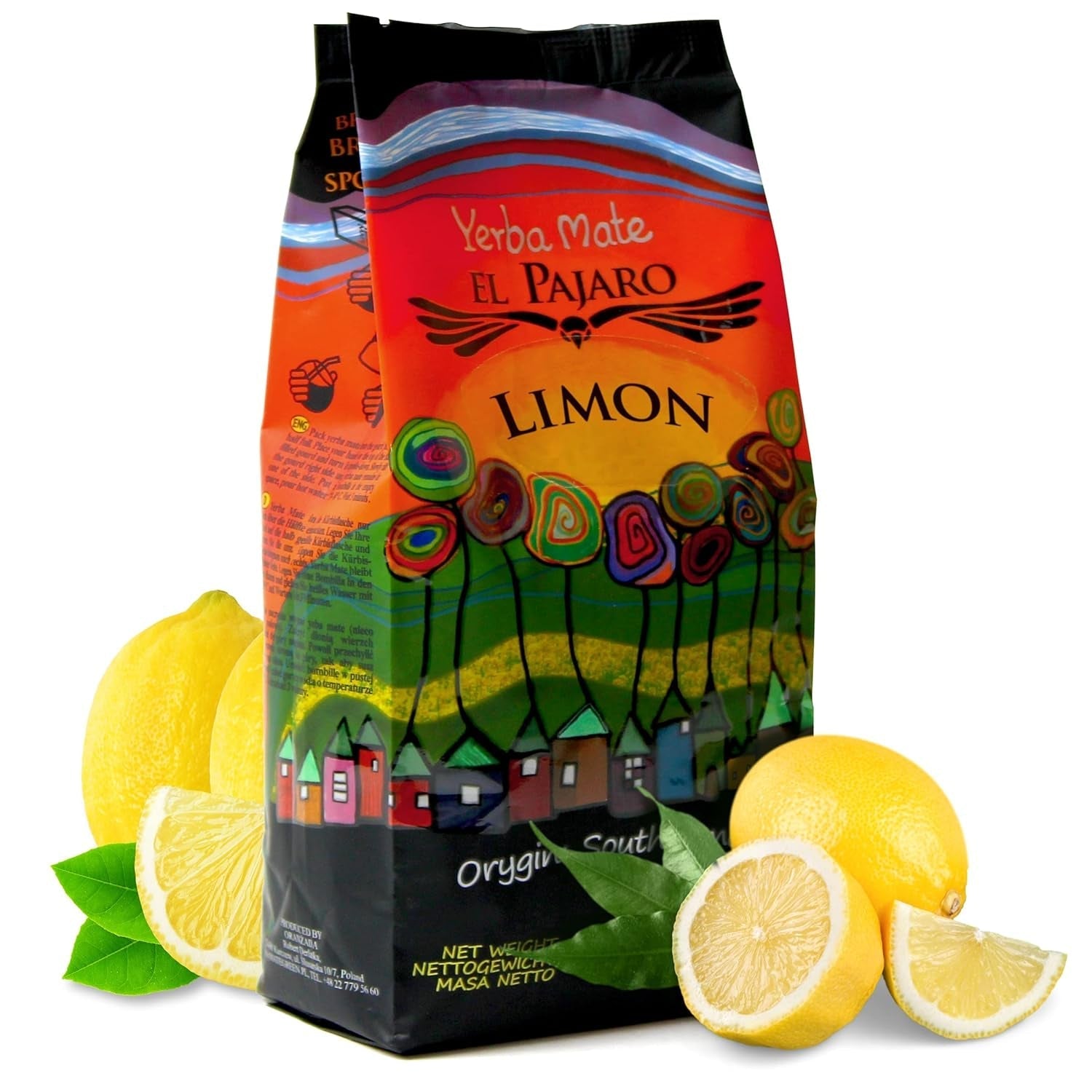 Ceai Yerba Mate Limon 1000G | Ceai Mate din Paraguay cu coajă de lămâie și fructul pasiunii | Energie naturală | Ceai Yerba Mate fără aditivi artificiali | Ceai Yerba Mate Loose Leaf 1 Kg