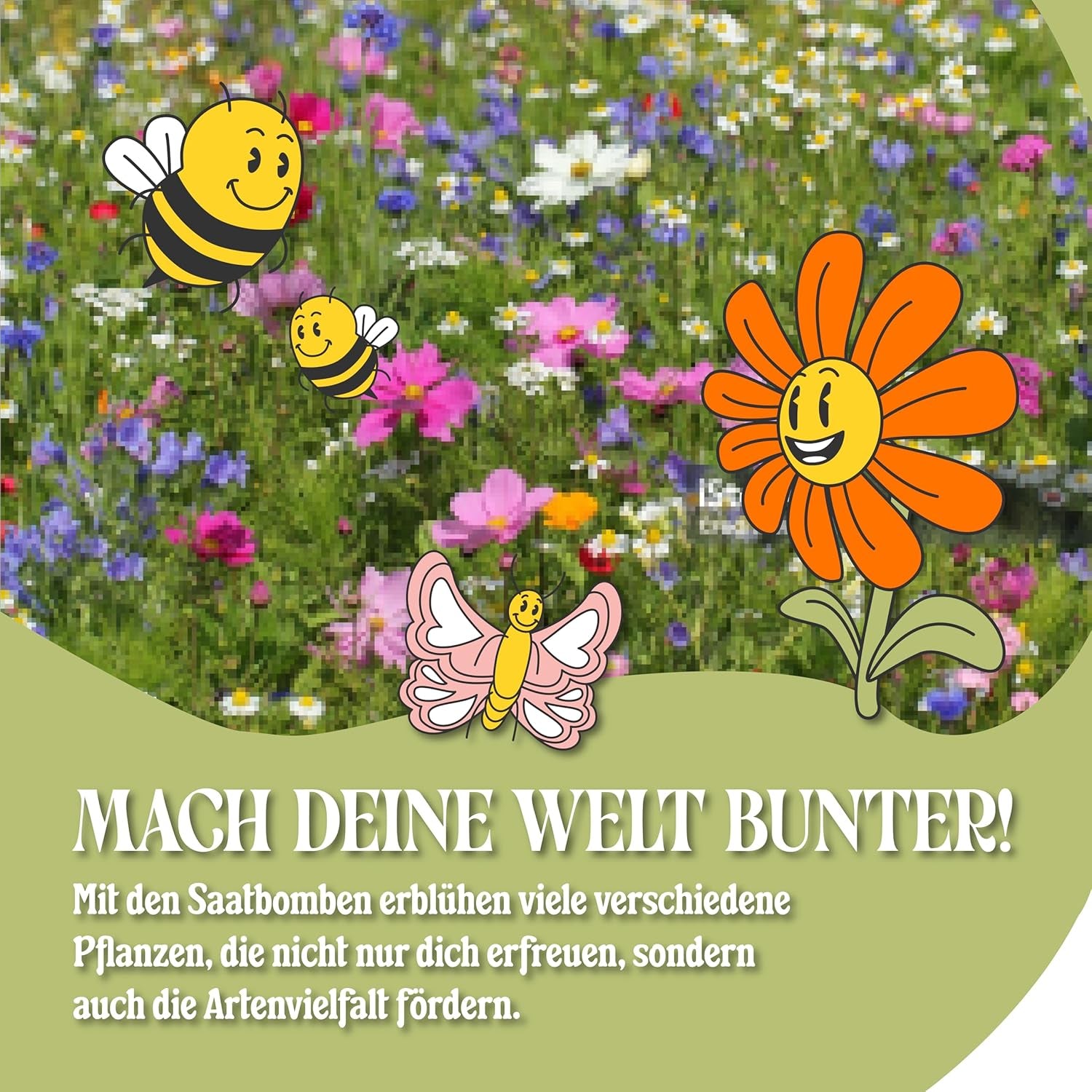 LouMaxx 10x3 håndlavet frøbombesæt, frøbombegave, blomsterfrø som festgaver, bæredygtige frø til børns festfavoritter, miljøvenlige plantekugler med 50+ slags blomsterfrø