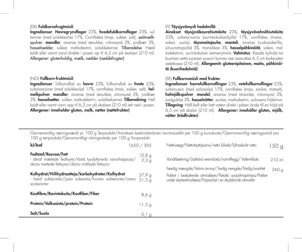 Trek'n Spis hel frugtmüsli