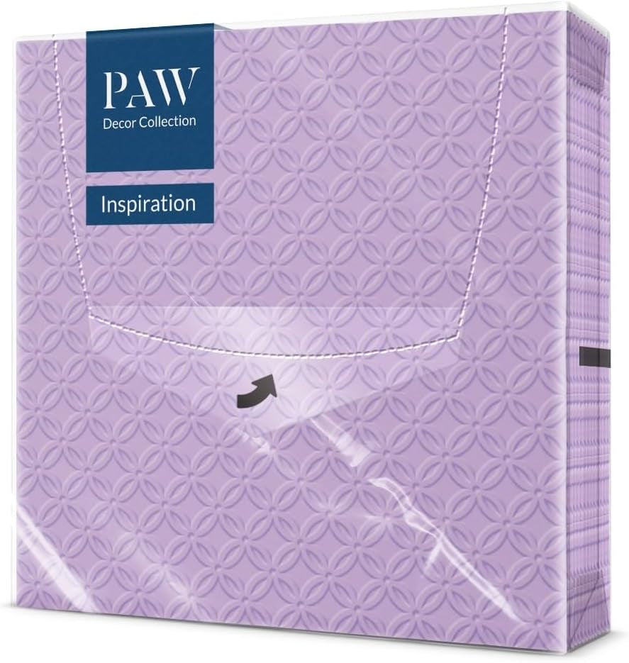 PAW - Șervețele gofrate 3 straturi (33 X 33 Cm) I 20 bucăți I Perfect pentru zile de naștere, petreceri, nunți, comuniuni, sărbători I Decorațiuni de masă Șervețele din hârtie texturată I Inspirație modernă (Hortensia)