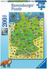 Puzzle pentru copii Ravensburger - Harta colorată a Germaniei - puzzle de 200 de piese pentru copii cu vârsta de 8 ani și peste Puzzle Naty Shop Titlu implicit