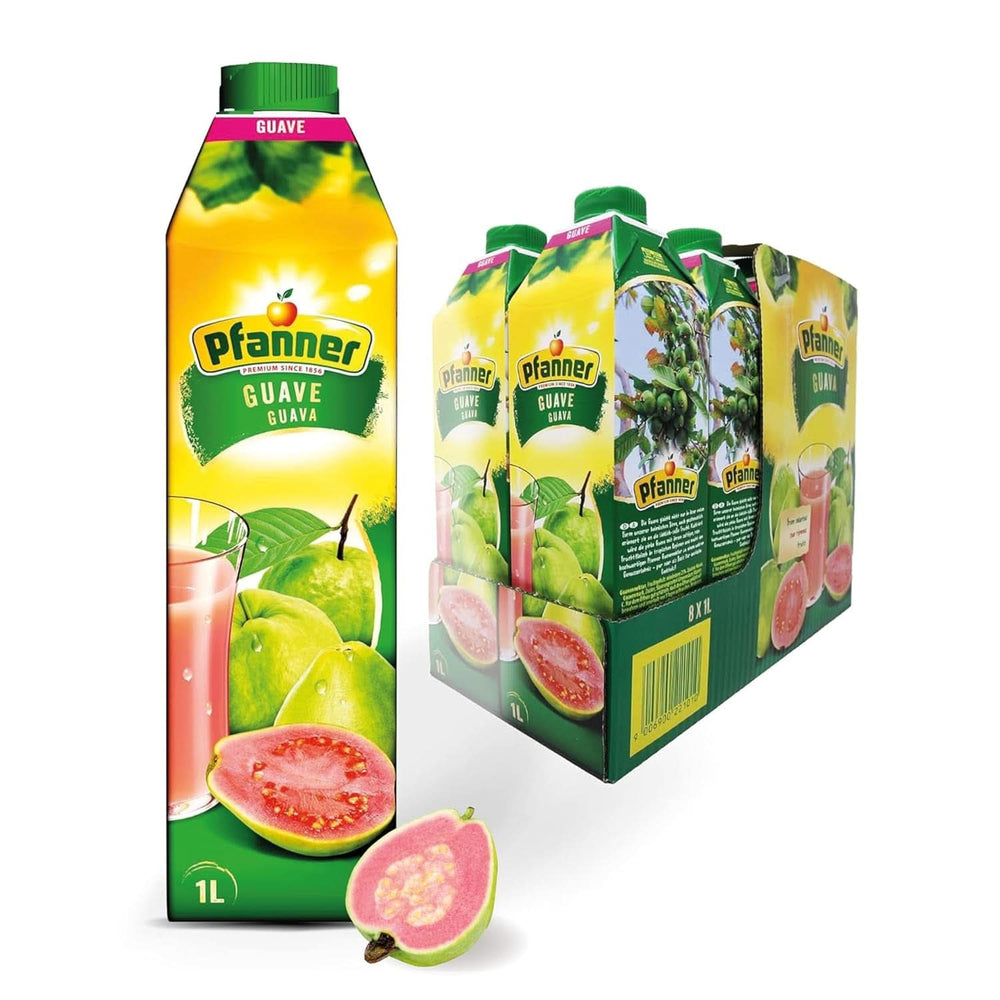 Pfanner Strawberry Fruit Nectar (8 X 1 liter) - 30 % frugtindhold - Naty Shop Guava Strawberry Drink