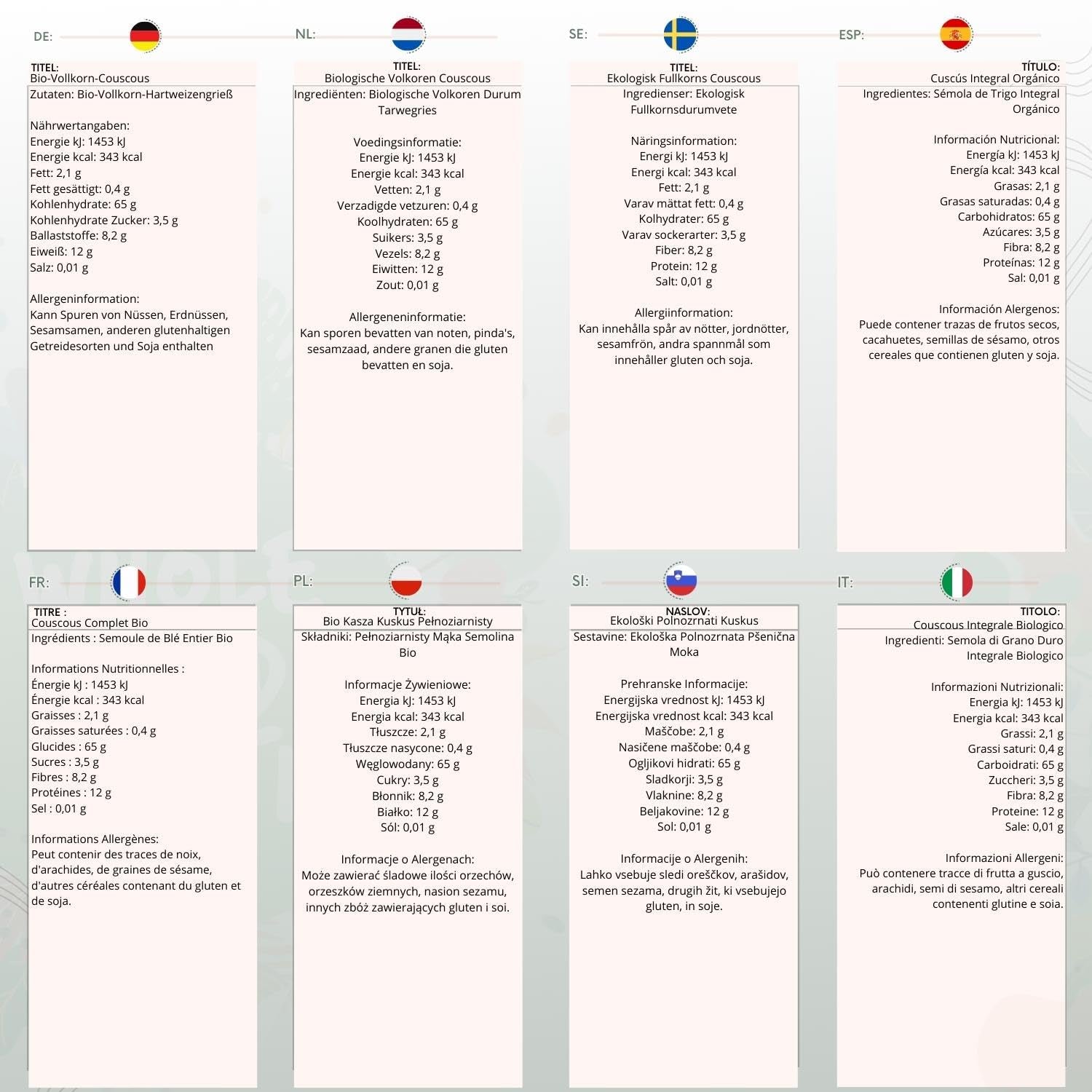 Wholefood Earth økologisk couscous – 1 kg | Rå | Ikke-GMO | Vegansk | Rig på fibre | Certificeret økologisk