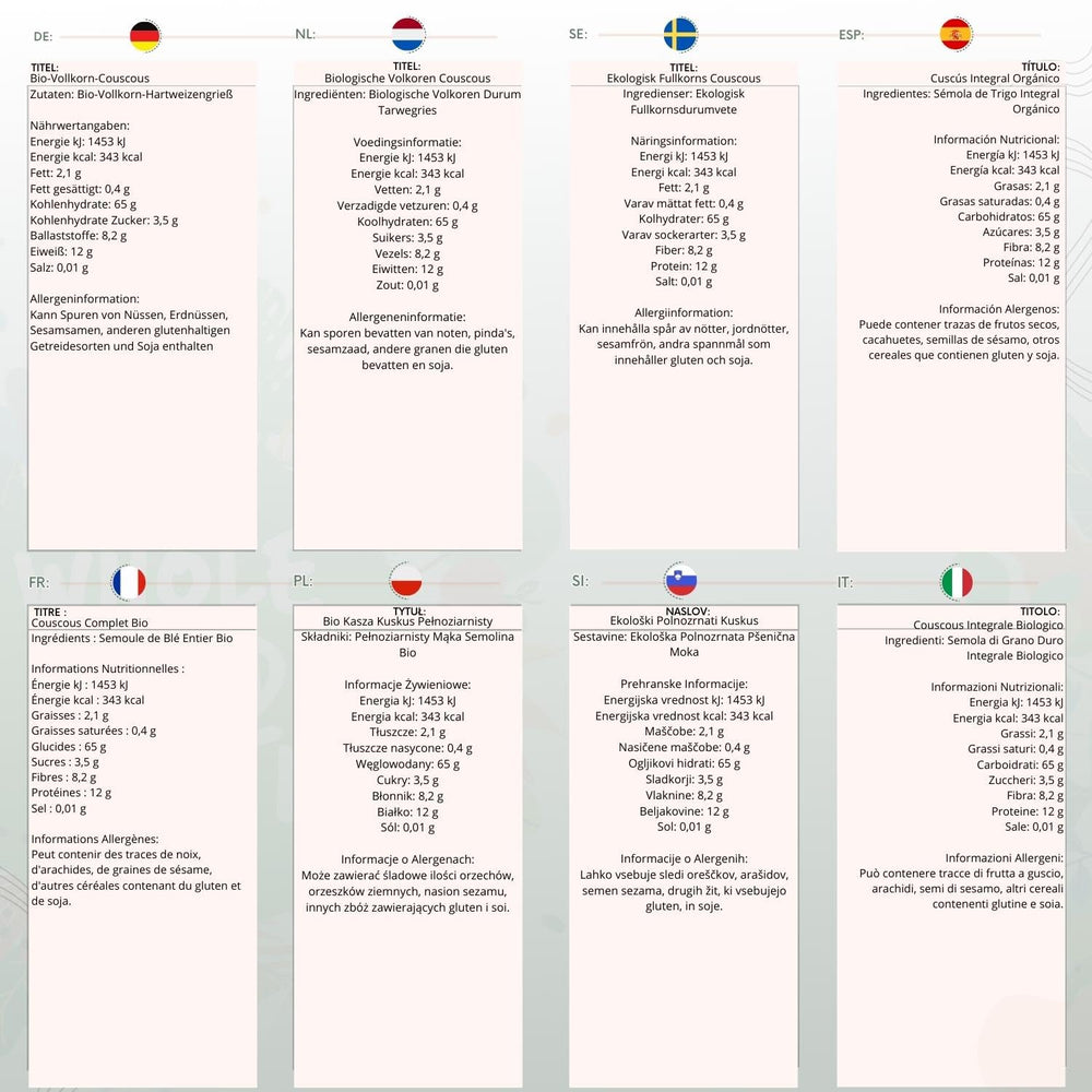 Wholefood Earth økologisk couscous – 1 kg | Rå | Ikke-GMO | Vegansk | Rig på fibre | Certificeret økologisk