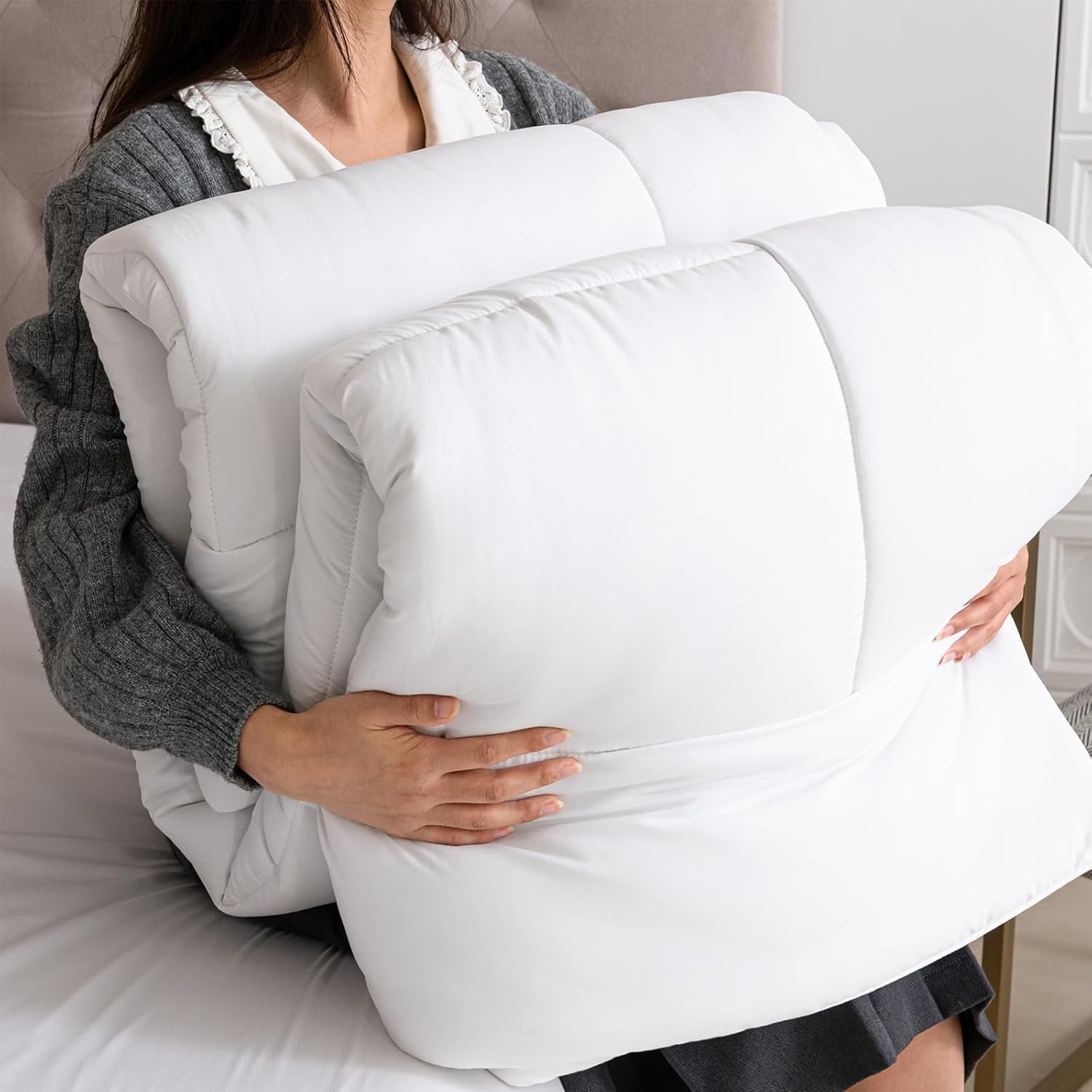 Good Nite Vinterdyne 200X200 Cm 460Gsm Varm Dyne til Vintersengetøj Polyester Fyldt Dyne Mikrofiber Hvidt sovetæppe 200X200Cm Dyner og dyner Naty Shop