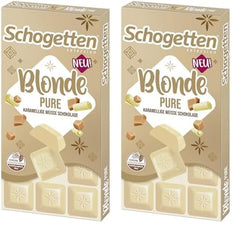 Schogetten Blonde Pure I hvid chokolade med karamel I 100 g I portioner individuelt (pakke med 2)
