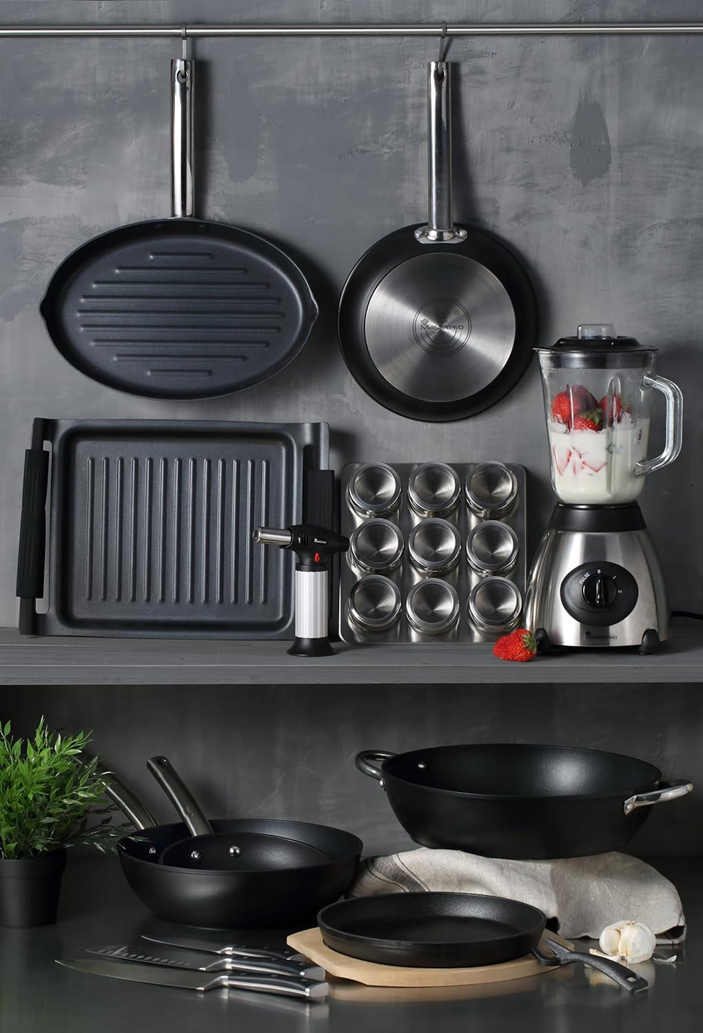 Masterpro Foodies - bageplader til 6 muffins - Jævn fordeling af varme - Lavet af kulstofstål - Anti-seize bund - Aftagelig og nem at vaske Bageplader og forme Naty Shop