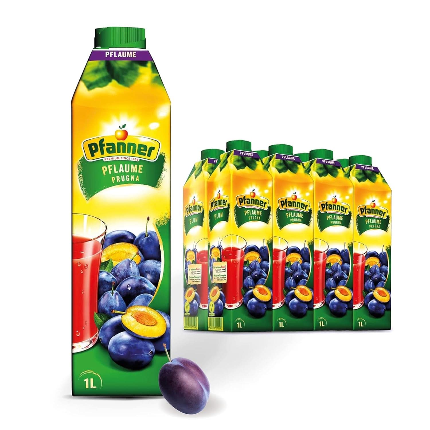 Pfanner Strawberry Fruit Nectar (8 X 1 liter) - 30 % frugtindhold - Naty Shop Prune Strawberry Drink