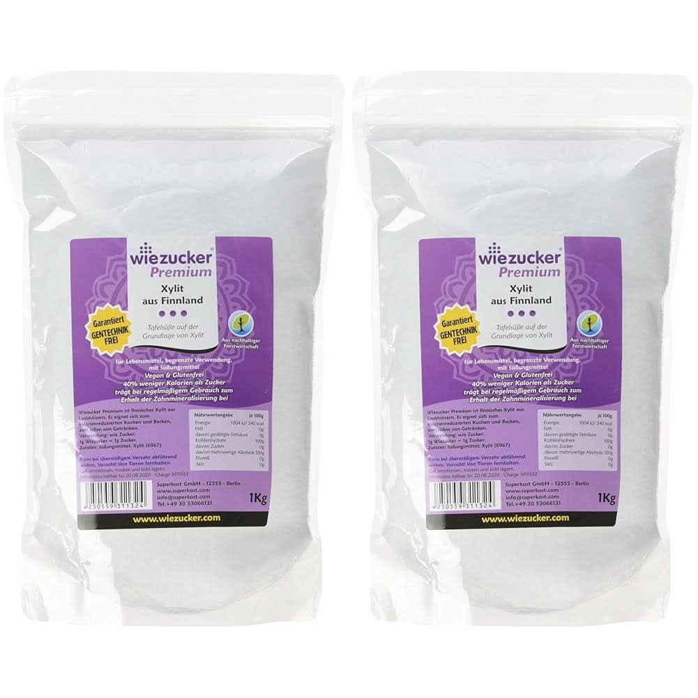 Original birkesukker fra Finland, 1 Kg Sødemidler Naty Shop 2 x 1 Kg Single