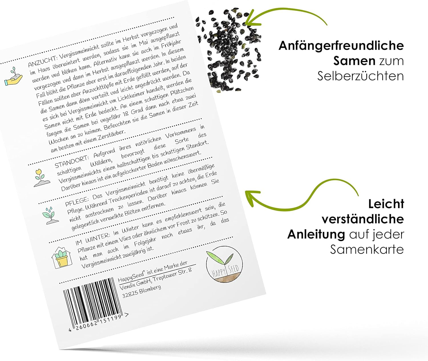 Vergissmeinnicht Samen (Myosotis) - Märchenhafte Blumen mit længere Blütezeit für das Beet, den Balkon og die Terrasse