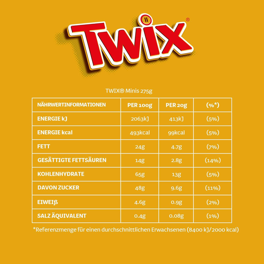 Mini Mixed Chokolade Bulk Pack, 20 Mini Chokolade Snacks (Mars, Snickers, Bounty, Twix, Milky Way), Som slik, Chokoladegave, Slikæske, 400 g