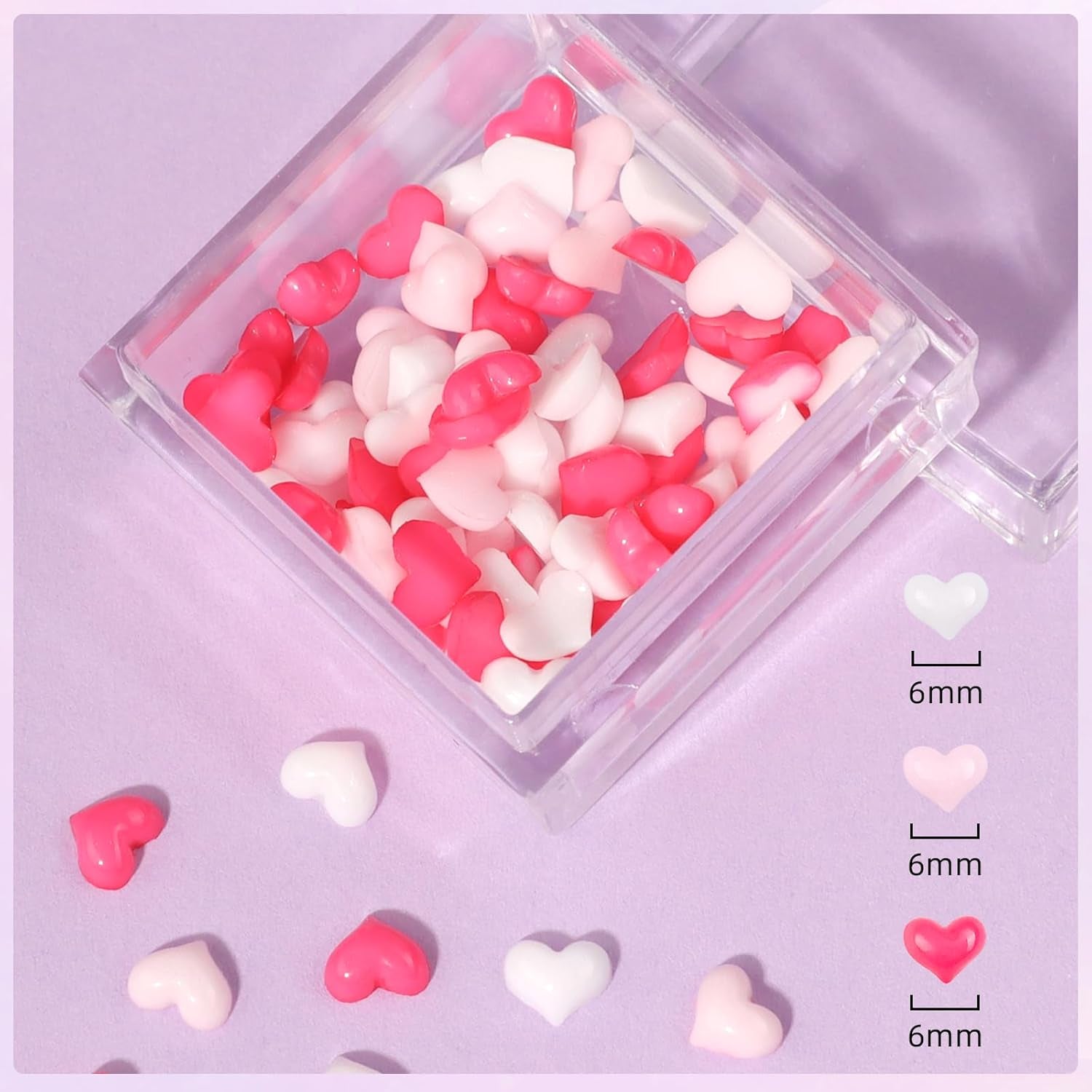 Gel adeziv pentru strasuri Makartt - Set de adeziv UV pentru unghii 15ml cu brelocuri roz pentru unghii, bijuterii pentru unghii în formă de inimă și cerc și accesorii pentru designul unghiilor, pentru manichiură acasă, cadou de Ziua Îndrăgostiților