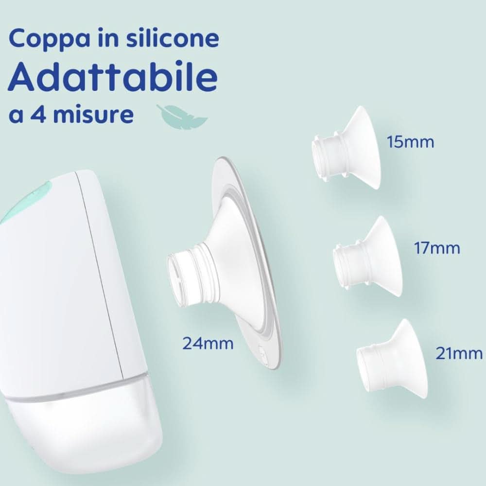 MAM Move Bærbar brystpumpe med 3 driftstilstande og 5 intensitetsniveauer, Skinsoft silikonehylster, justerbar til 4 størrelser Tilbehør Mad og amning Bebe Naty Shop