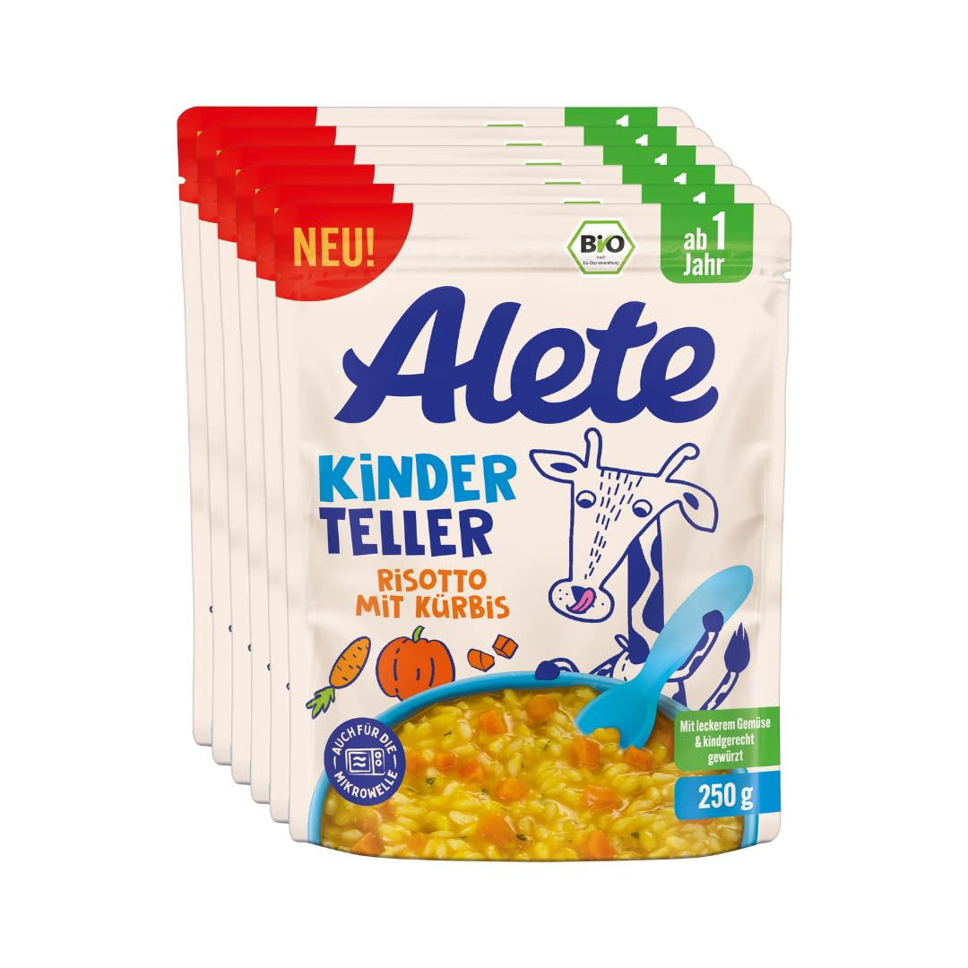 Alete Kinderteller Risotto med græskar, fra 1 år, BIO, 250 g (pakke med 6)