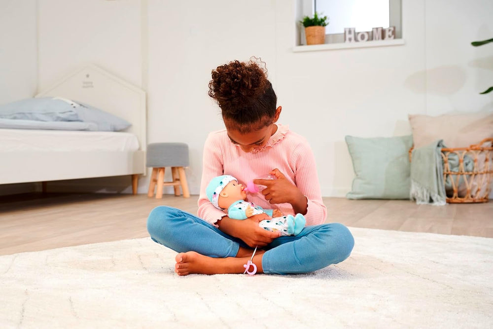 New Born Baby Little Elephant, păpușă din vinil cu funcție de băut și hrănit, biberon și suzetă, 30 cm, de la 2 ani Papusi Naty Shop