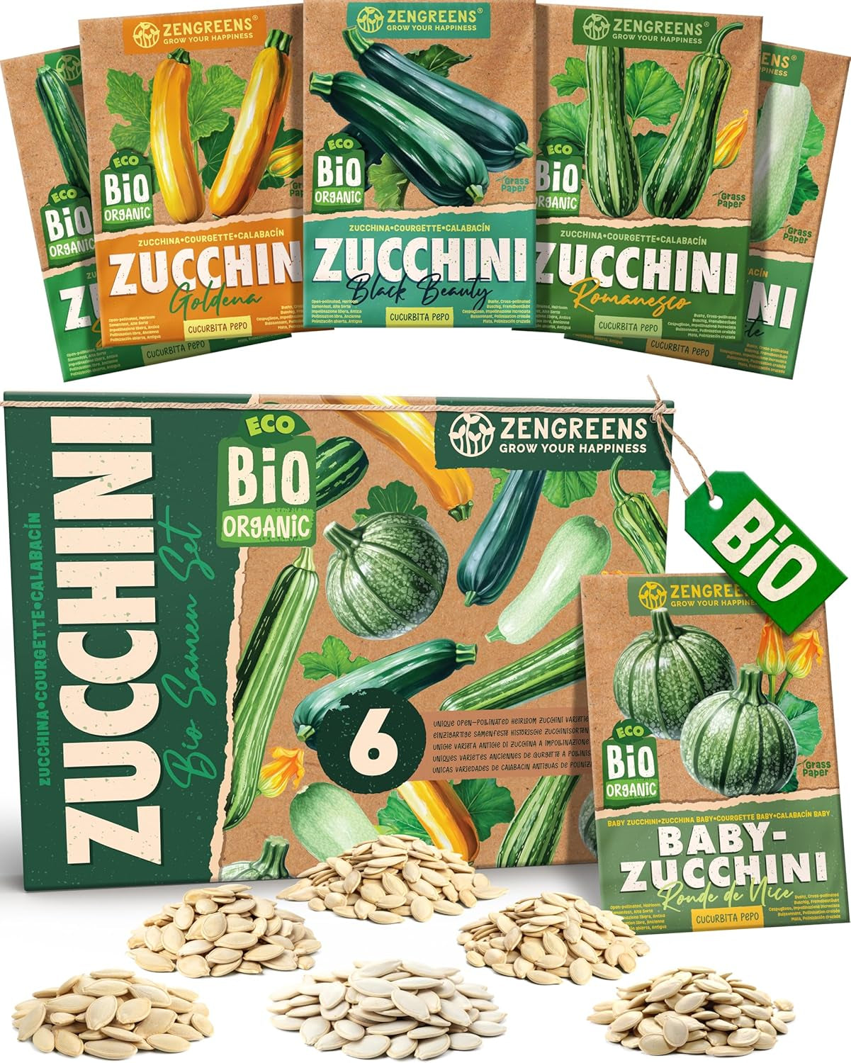 Økologiske basilikumfrø i et sæt med 6 - 6 basilikumfrø til nem dyrkning i haven, balkonen eller højbedet - Plantefrø - Frøplanter