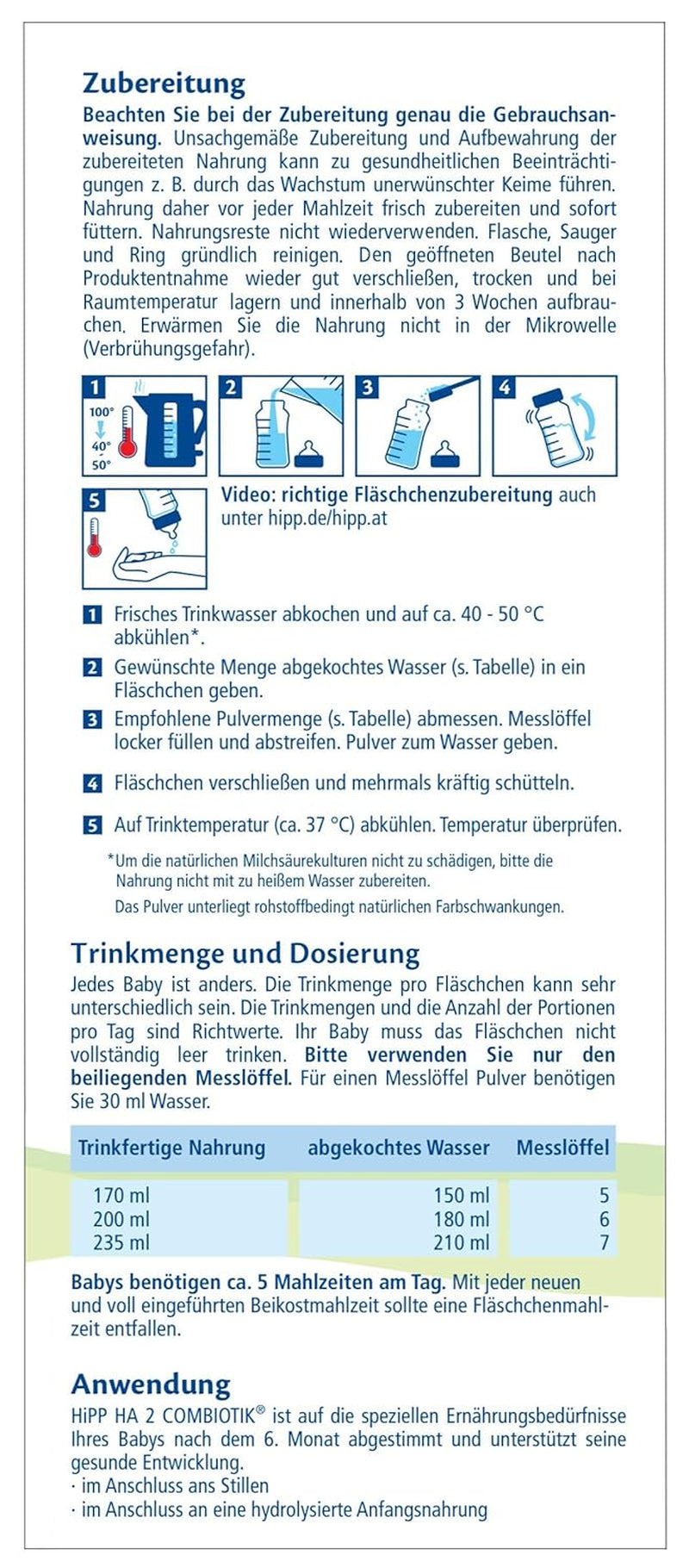 HiPP HA 2 Combiotik (4 x 600 g) - Opfølgningsformel efter 6 måneder, med naturlige kulturer af mælkesyre, værdifulde kostfibre (GOS), Omega-3, hydrolyserede proteiner til følsomme immunsystemer