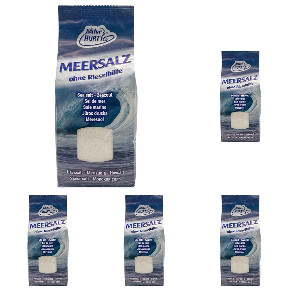 Meersalz Fein 1 kg | Naturbelassen, unraffiniert og ohne Zusätze | Unbehandeltes feines Meersalz