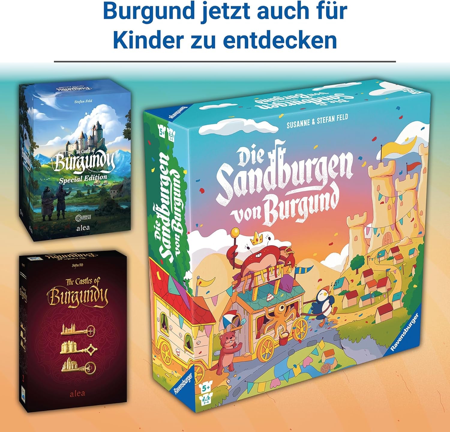 Ravensburger 24687 Burgundy Sandcastles - Spil for børn fra 5 år og opefter, for 2-4 spillere