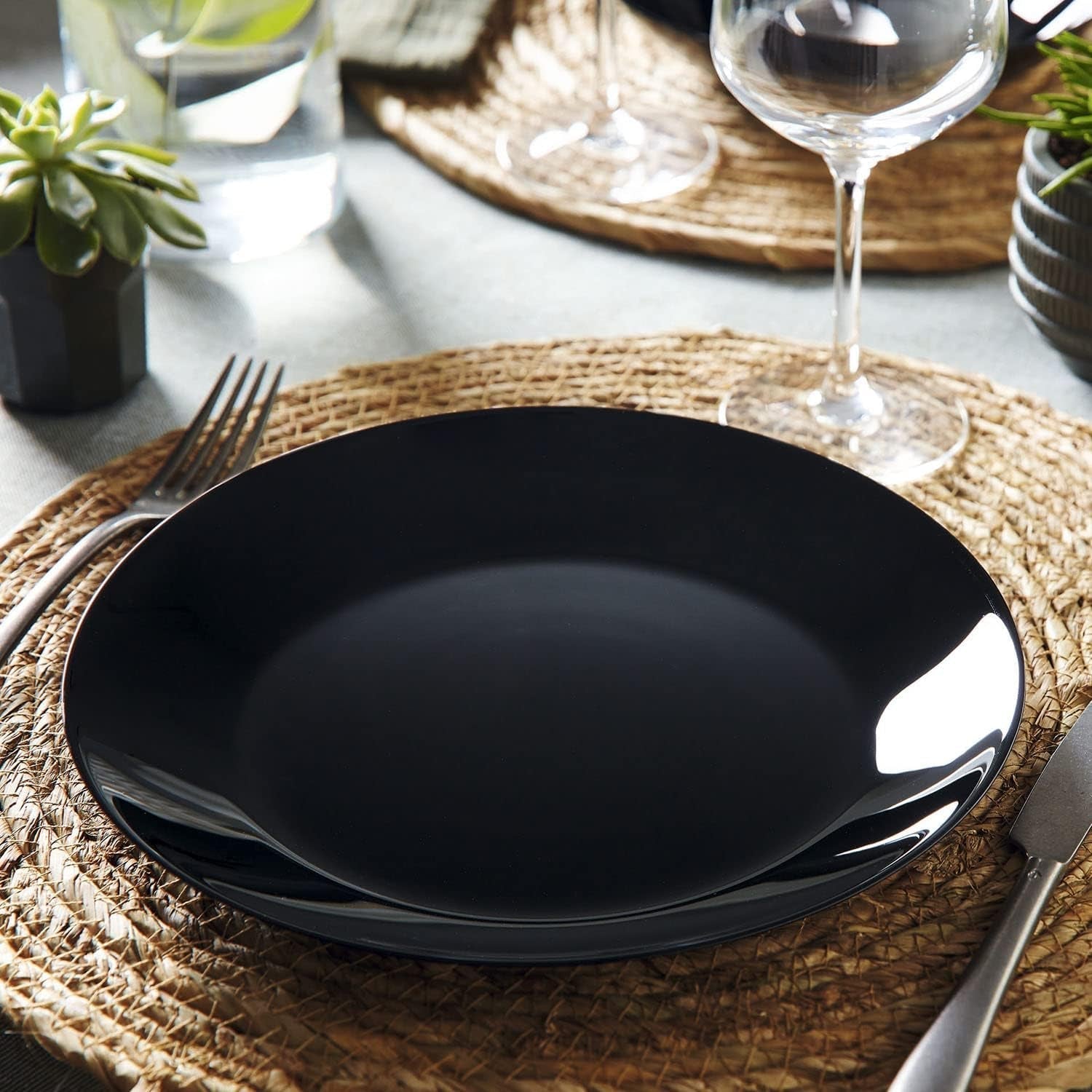 Arcopal Zelie Black Glasgeschirr-Set, 12-Teilig, 4-Sitzer, Schwarz Servicesæt Naty Shop