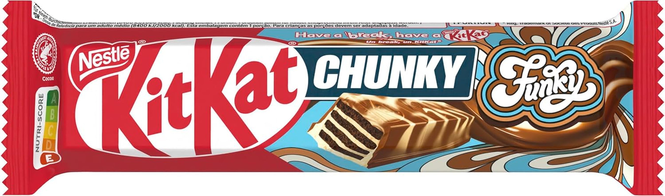 Nestlé Chunky Funky, sprød oblat i mælkechokolade, pakke med 24 stk (24 x 40 g)