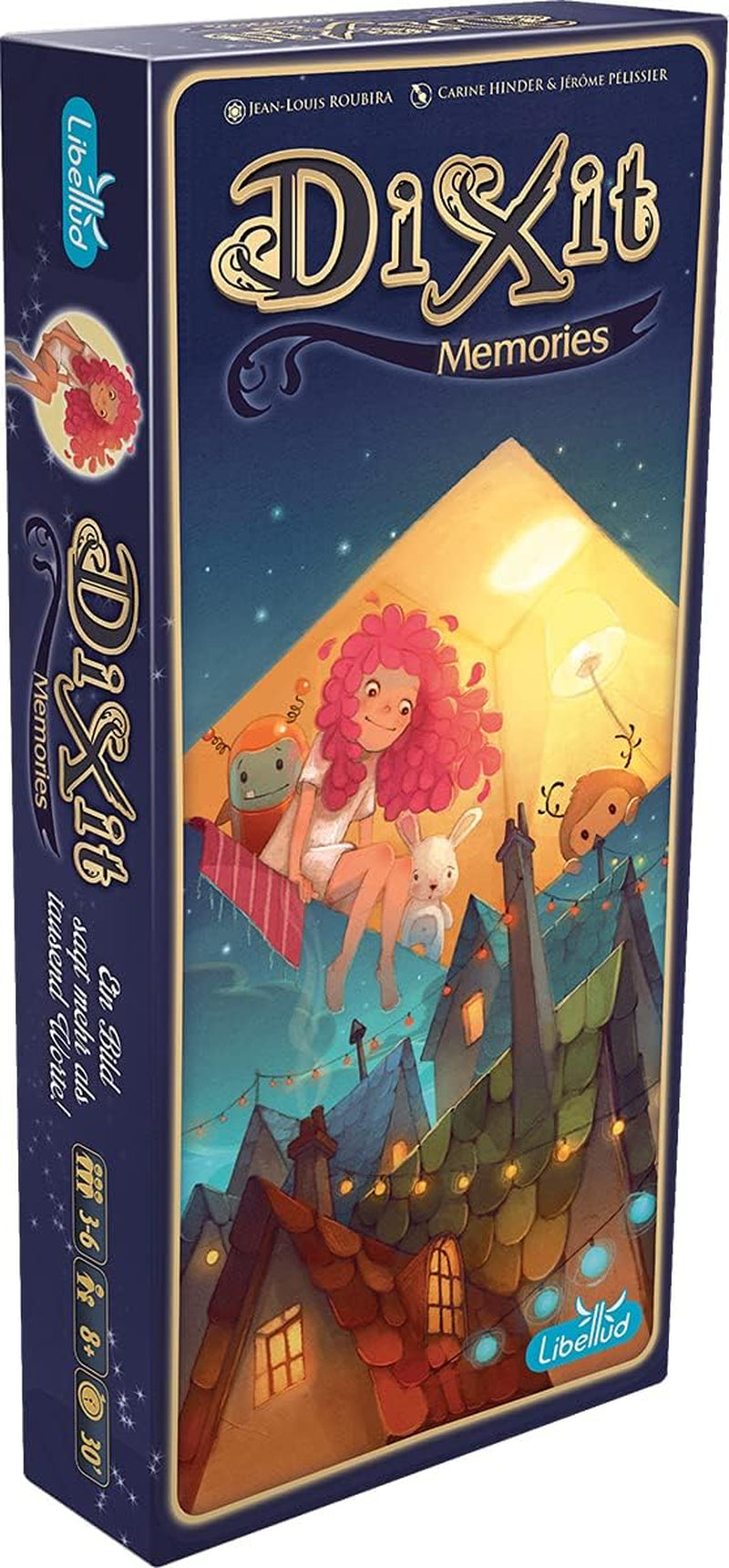Asmodee, Dixit, Tysk version, Basisspil, Et billede er tusind ord værd, Kreativt familiespil for 3-8 spillere fra 8 år og opefter, Årets spil 2010 med 30 minutters spilletid
