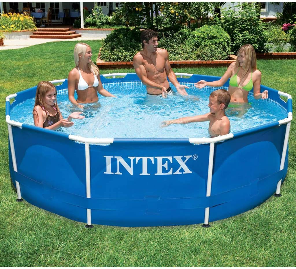 Intex 28202GN overjordisk pool med metalramme - Ø 305 x 76 cm, blå