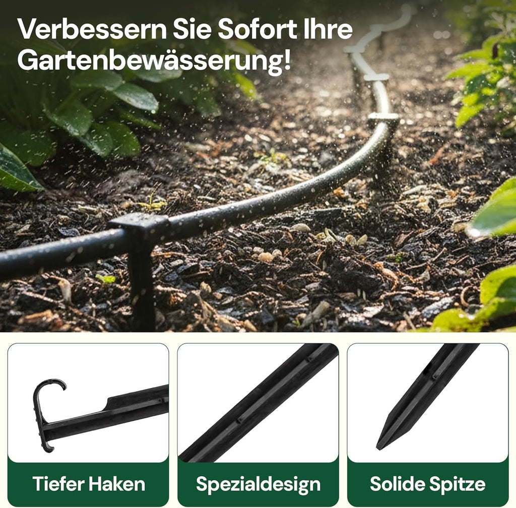 Ancoră de furtun de grădină GARDENIX AquaPIN, 50 de piese, țăruș de pământ, ancoră de fixare pentru furtun de picurare, furtun de irigare, furcă de conectare