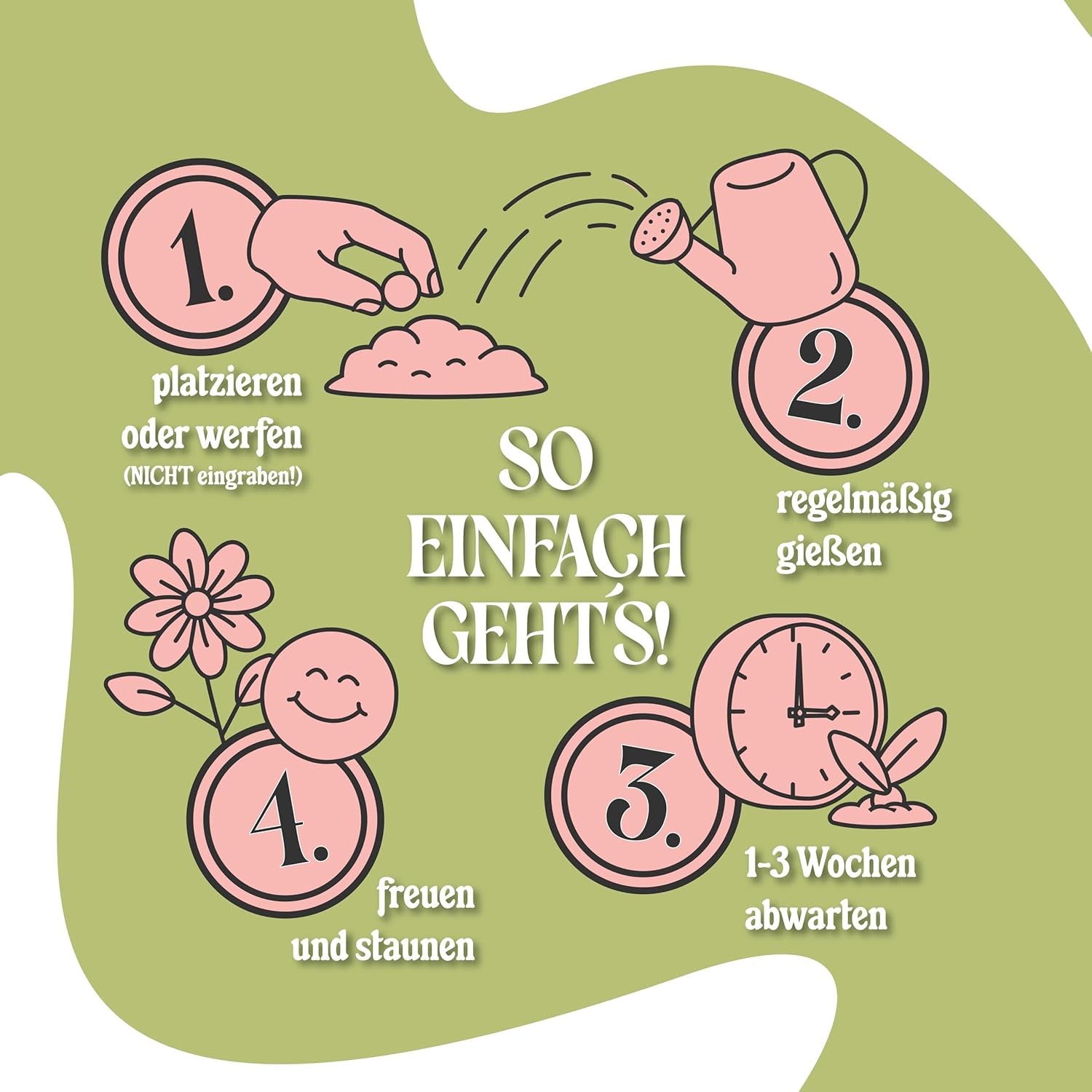 LouMaxx 10x3 håndlavet frøbombesæt, frøbombegave, blomsterfrø som festgaver, bæredygtige frø til børns festfavoritter, miljøvenlige plantekugler med 50+ slags blomsterfrø