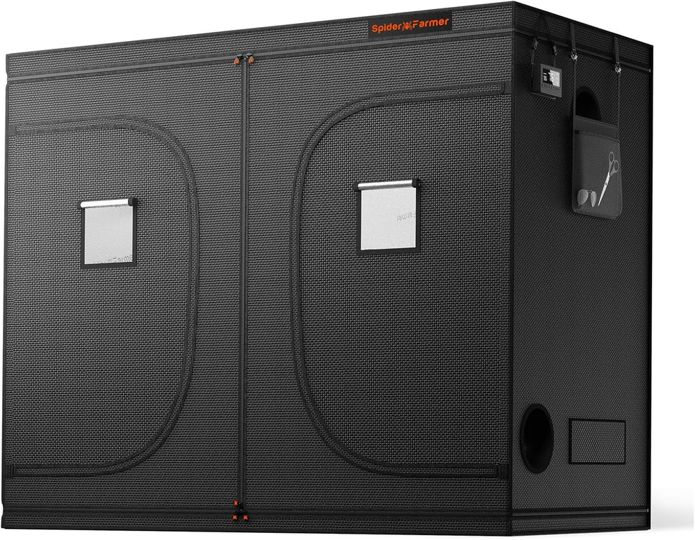 Spider Farmer Pro 70x140x200cm voksetelt med rulledør, observationsvindue, aftageligt gulvpanel, Mylar 2000D stof, til indendørs hydroponics med SF4000, G4500, SE4500