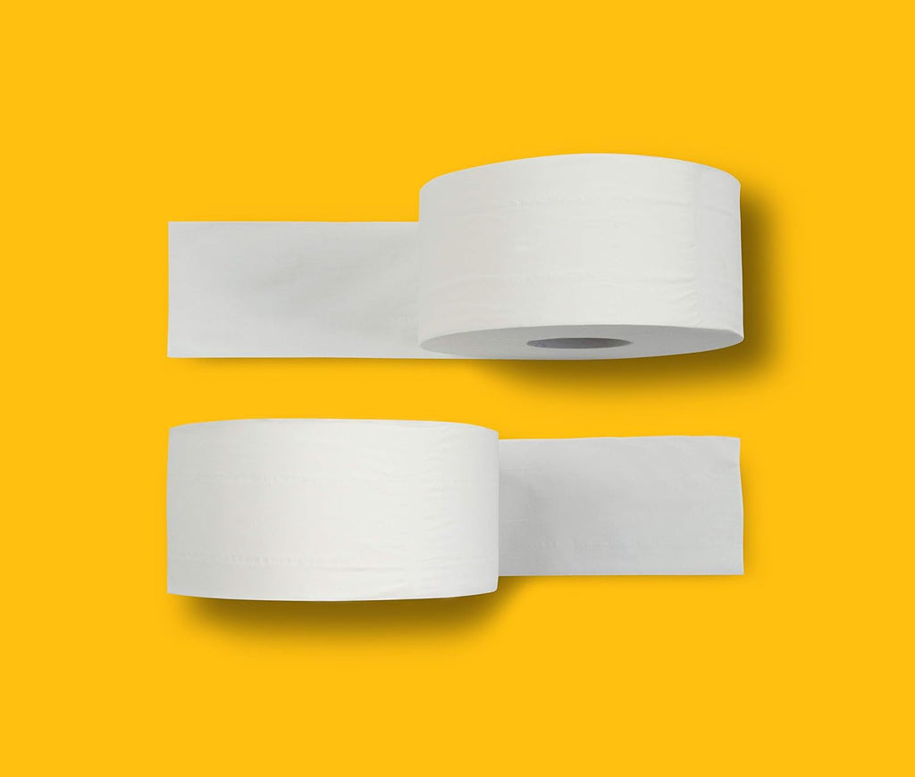 Hârtie igienică Amazoncommercial Mini Jumbo, neparfumată, 2 straturi, 6684 bucăți, 1 pachet de 12 role, 557 de foi per rolă, dimensiunea foii: 30,5 X 9 cm, albă, compatibilă cu dispenserele T2