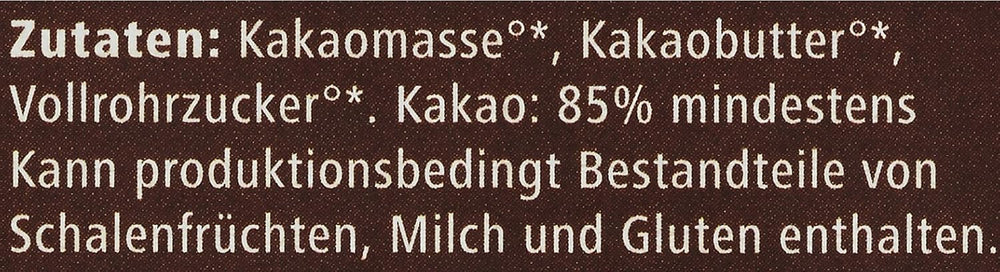 Bitter Grand Noir økologisk, 85%, 100g