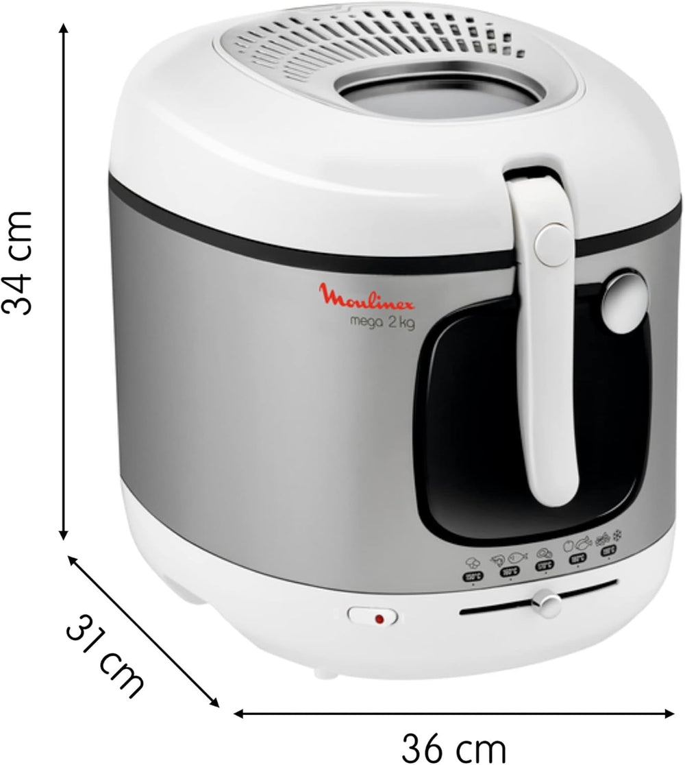 Frituregryde AM4800 Mega 2Kg, oliefrituregryde, lugtfilter, 1800 W Hvidevarer Naty Shop