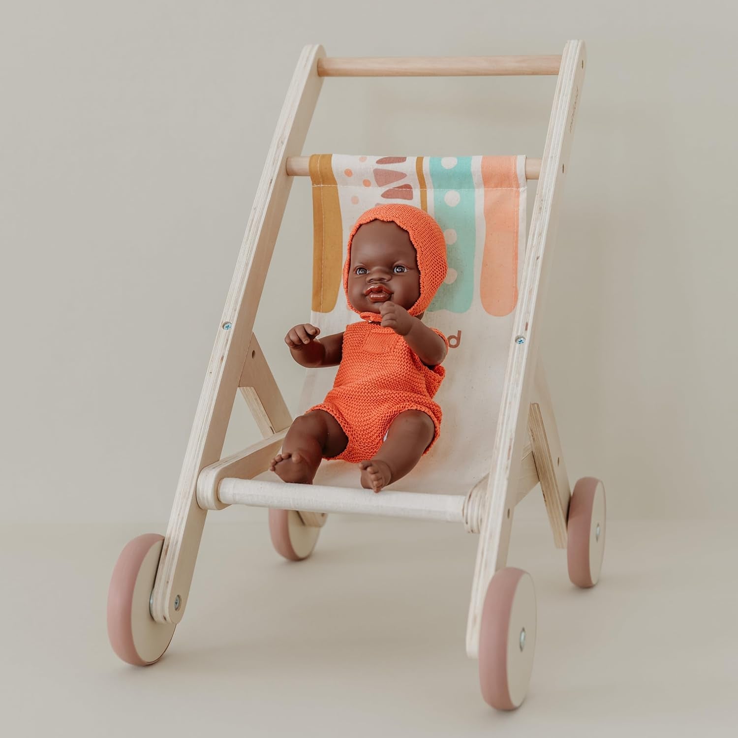 Păpușă Miniland Baby, băiat african, 32 cm, anatomic corect