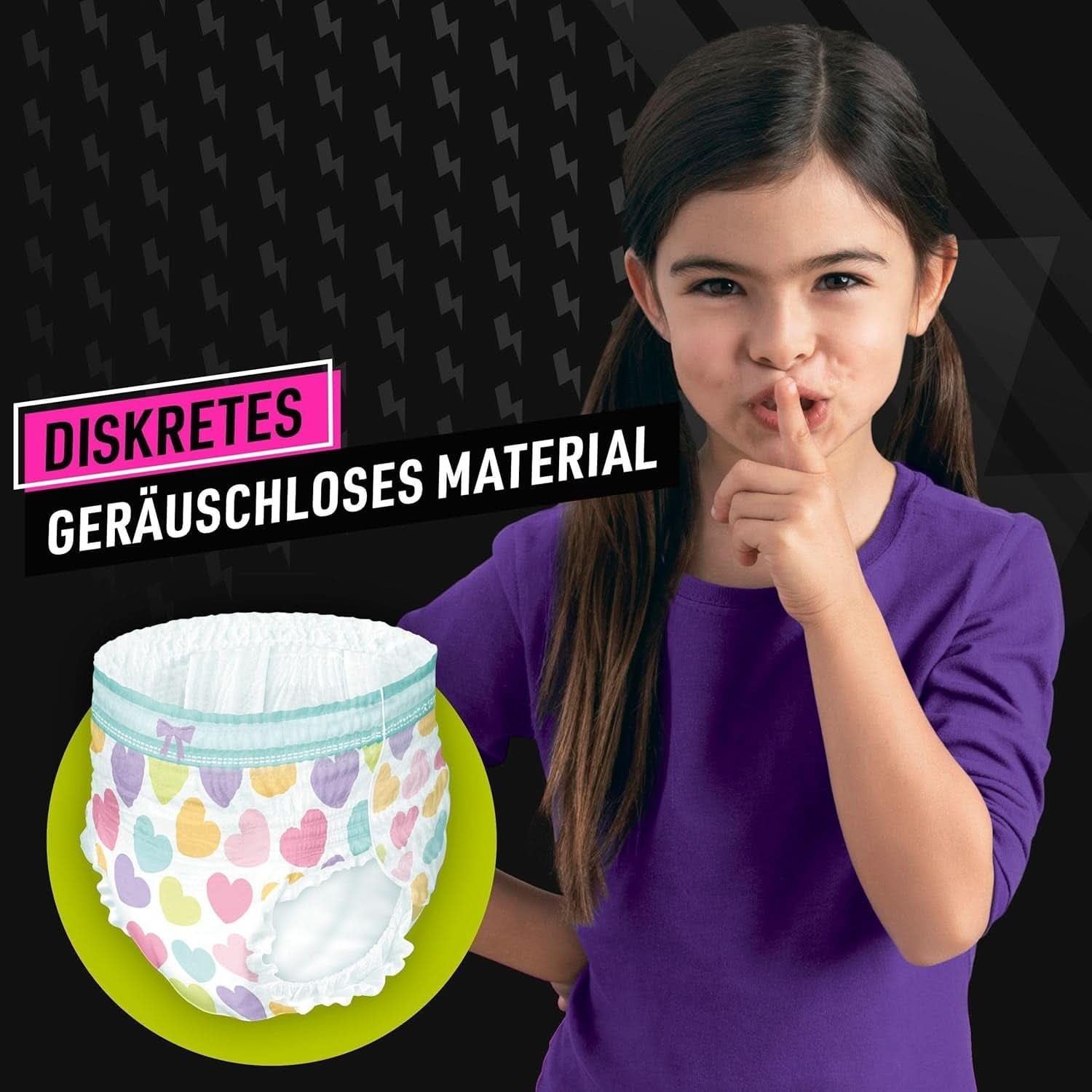 Hearts Pyjamasbukser, 10 absorberende natbukser, 7 år, 17 kg-30 kg mor og barn Naty Shop