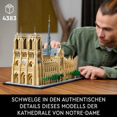 LEGO Architecture Notre-Dame De Paris, piesă de colecție pentru adulți, suvenir din Franța, cadou pentru femei, bărbați, globetrotteri și toți pasionații de istorie, model arhitectural 21061 Seturi de constructie Besuche den LEGO-Store