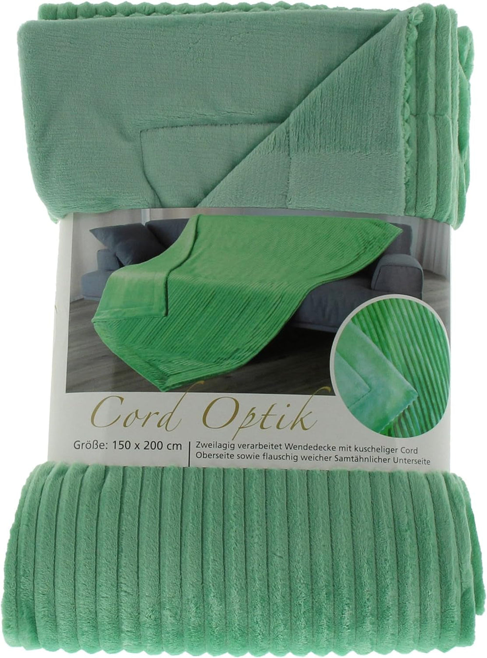 Gözze - Behageligt og blødt tæppe i fløjlsbukser look, 1620G/stk, 150 X 200 Cm - kanel Senge og tæpper Besuche den Gözze-Store Mint