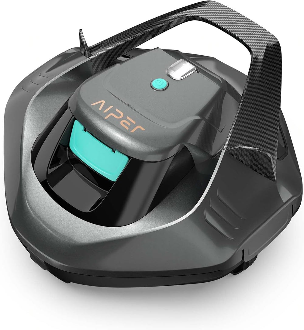 AIPER poolrobot, ledningsfri poolrens med batteri, 90 minutters køretid, automatisk parkering, dobbeltdrevsmotorer og LED-indikatorer, ideel til pools med flad bund på op til 80 m²